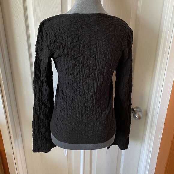 Old Navy Sheer Blouse Women’s Size Medium Black Stretch NWT Boat Neck - Picture 6 of 9